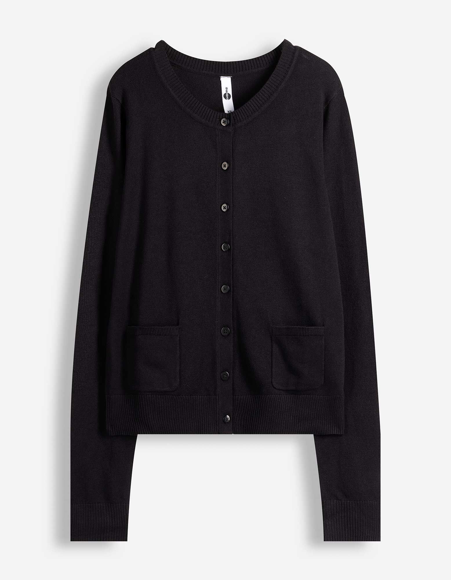 Strickjacke - Knopfleiste - Schwarz