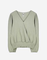 Maglia a manica lunga - Aspetto grinzoso - verde chiaro