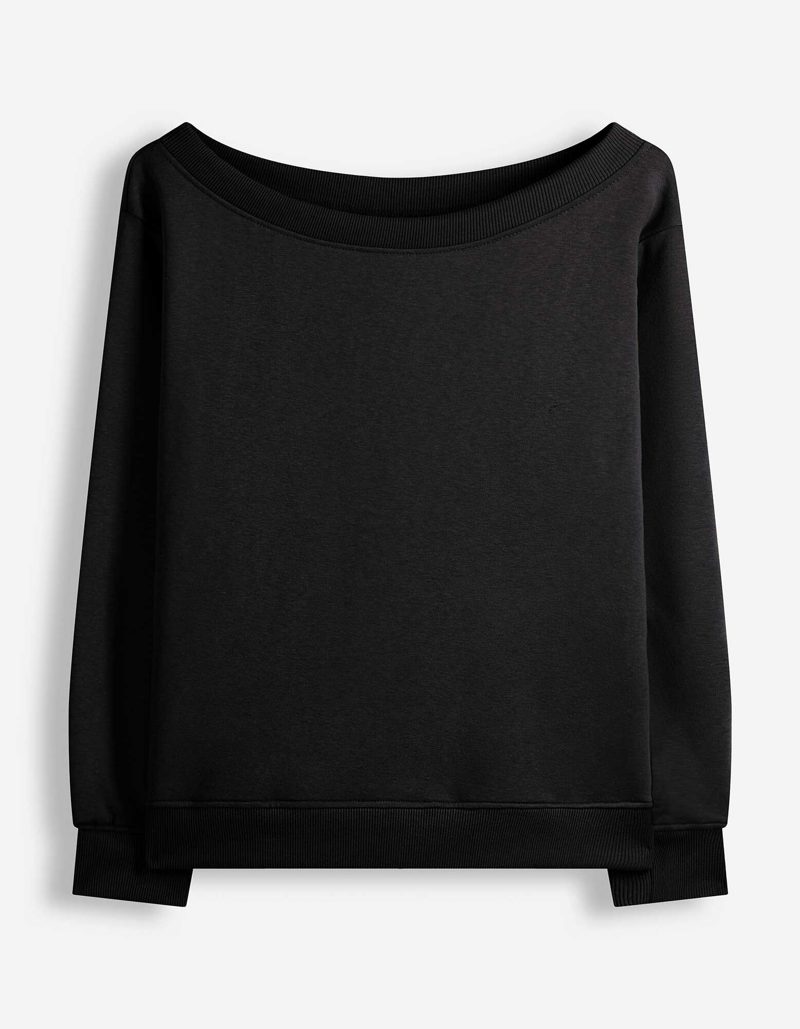 Sweatshirt - Schulterfrei - Schwarz