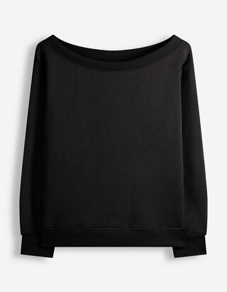 Sweatshirt - Schulterfrei - Schwarz