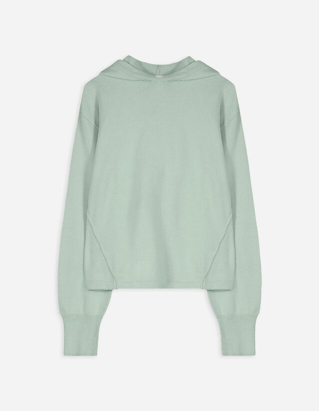 Hoodie - Fijn breisel - turkoois