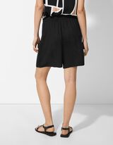 Bermuda hlače  - Lanena me&scaron;anica - crna