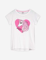 T-shirt - Inserto di paillettes - bianco