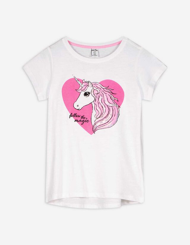 T-shirt - Inserto di paillettes - bianco