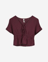 Top - Aspetto grinzoso - lilla scuro