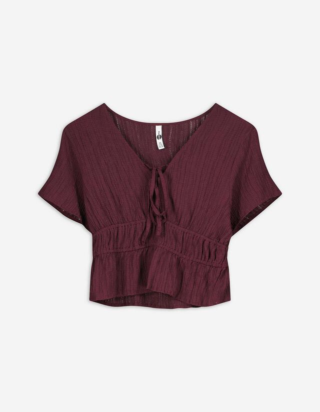 Top - Aspetto grinzoso - lilla scuro