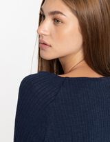 Longsleeve - Viscosemix - donkerblauw