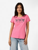 T-shirt - Glitterprint - Roze