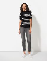 Strickshirt - Stehkragen - schwarz