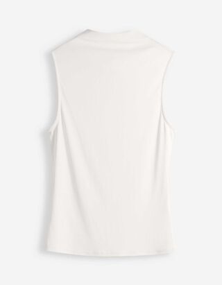 Top - Collo alla coreana - bianco