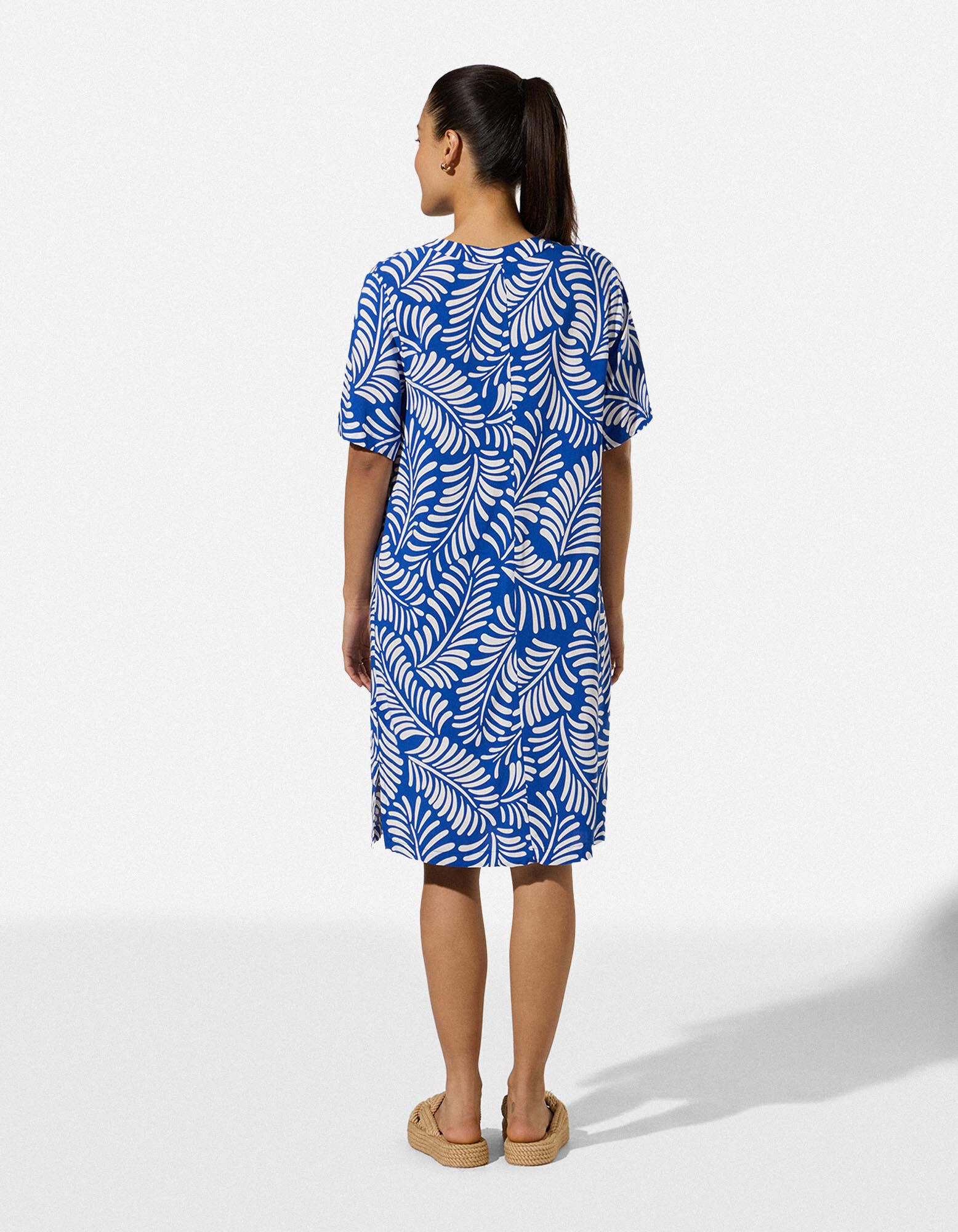 Jurk - Print all-over - blauw