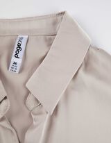 Camicia blusata - Raso - bianco