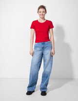 T-shirt - A costine - rosso
