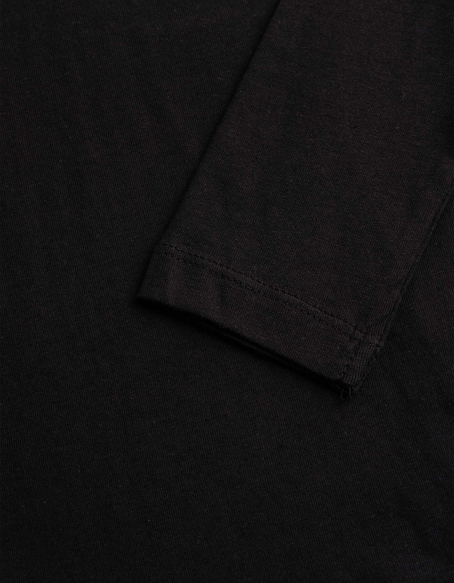 Langarmshirt - einfarbig - Schwarz