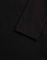 Langarmshirt - einfarbig - Schwarz