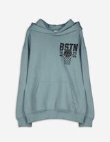 Kapucnis felső - H&aacute;tul nyomtatott minta - vilagos zold