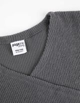 Langarmshirt - Wickeloptik - dunkelgrau