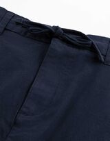 Kalhoty chino - Na spodn&iacute;m lemu &scaron;ňůrka na stažen&iacute; - Tmavě modr&aacute;