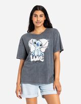 T-shirt - Lilo i Stitch - ciemny szary