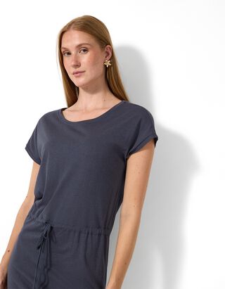 Kleid - Tunnelzug auf Taillenh&ouml;he - Dunkelblau