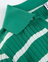 Polo marškinėliai ilgomis rankovėmis - Medvilnės mišinys - zalias