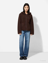 Felpa aperta - Peluche - marrone scuro