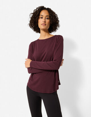 Langarmshirt - Atmungsaktiv - Lila