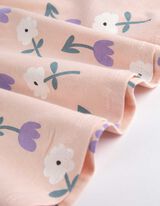 sukienka - wzór w kwiaty - rozowy