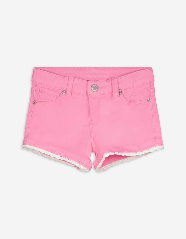 Pantaloncini di jeans - Bordatura decorativa - rosa fucsia