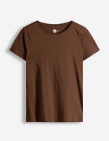 Tričko - Kulat&yacute; v&yacute;střih - hneda