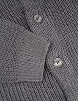 Gebreid vest - Sjaalkraag - donkergrijs