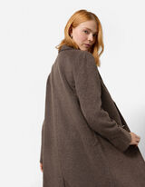 Mantel - Wol look - bruin