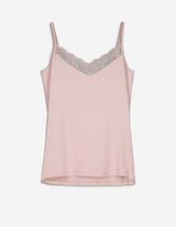 Top - Inserto in pizzo - rosa