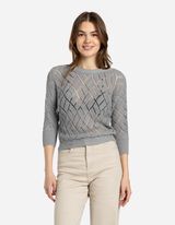 Pulover de tricot - Amestec de bumbac - Verde inchis