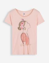 T-Shirt - Glitzerprint - rosa