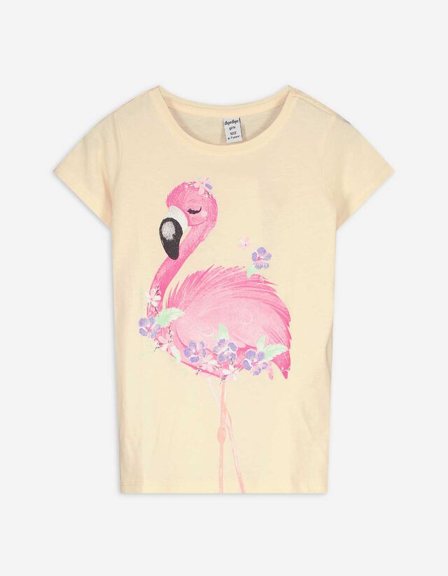 T-shirt - Print - lichtgeel