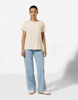 T-shirt - Borduursels - Lichtgeel