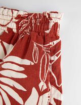 Pantaloncini - Misto lino - rosso scuro