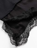 T-Shirt - Spitzenbesatz - Schwarz