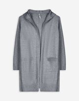 Lang vest - Wol look - donkergrijs