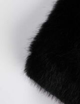 Kruhová šála - Imitace kožešiny - cerná
