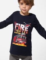 Bluză de corp cu mânecă lungă - Bumbac - Albastru inchis