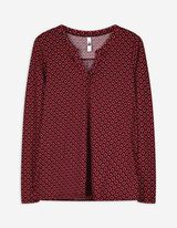 koszulka z długim rękawem - dekolt serafino - czarny