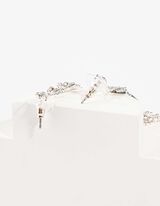 kolczyki - ozdobne kamyki - srebrny