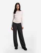 Maglia a manica lunga - Tessuto glitterato - beige