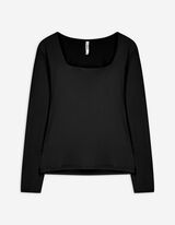 Langarmshirt - Slim Fit - schwarz