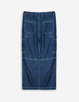 hlače z velikimi žepi - Pono&scaron;en videz - temno modra