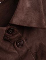 Blúz - Velúr utánzat - sötétbarna