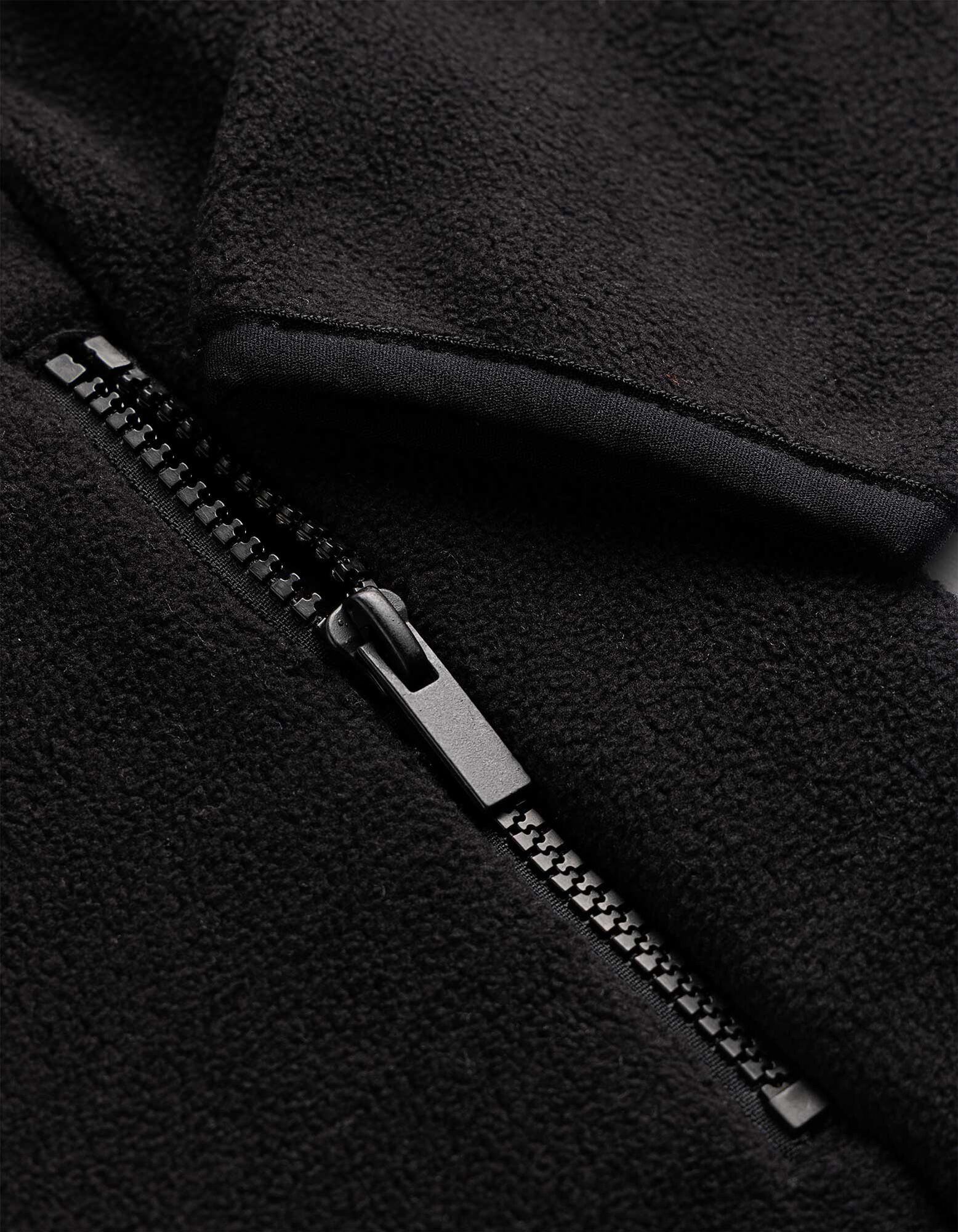 Fleecejacke - Oversized Fit - Schwarz