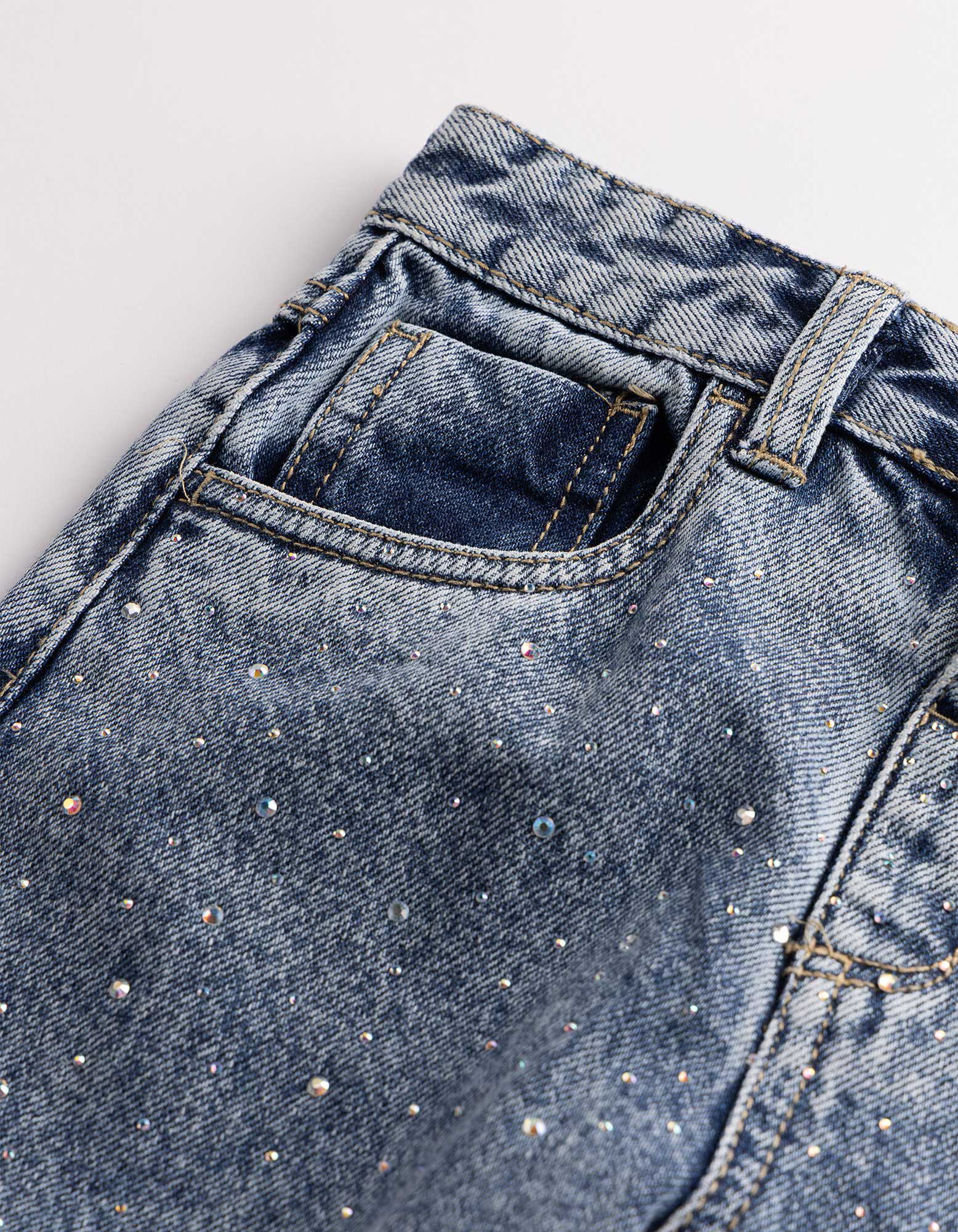 Jeans - Ziersteine - blau